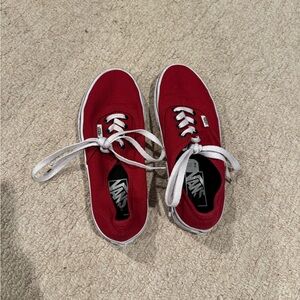 Vans Unisex Red Sneakers with White Accents
